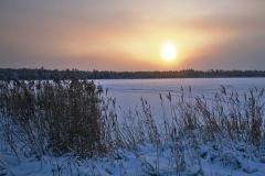 утро морозное на оз. Облуцком