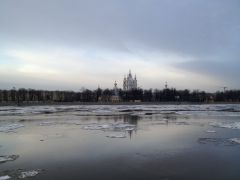 Вид на Смольный сабор.